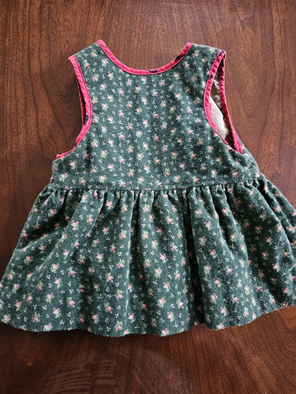 Rhino Rumba Reversible Floral & Leaf Dress 6M, Forest Green And Tan, Cottagecore - Picture 2 of 12